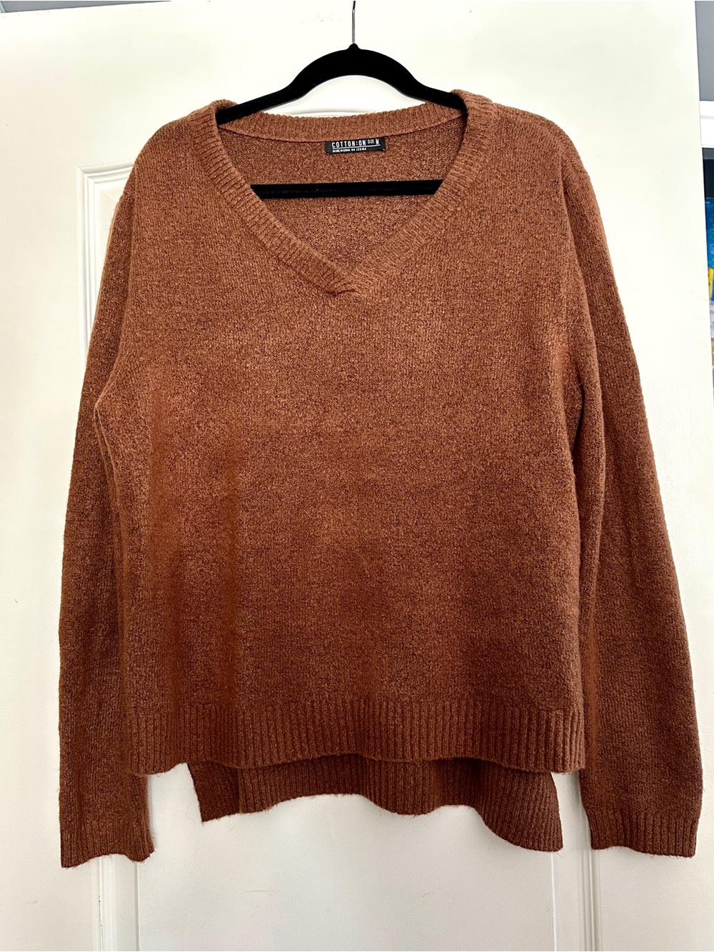Cotton On Women's Copper V-Neck Sweater - Size M